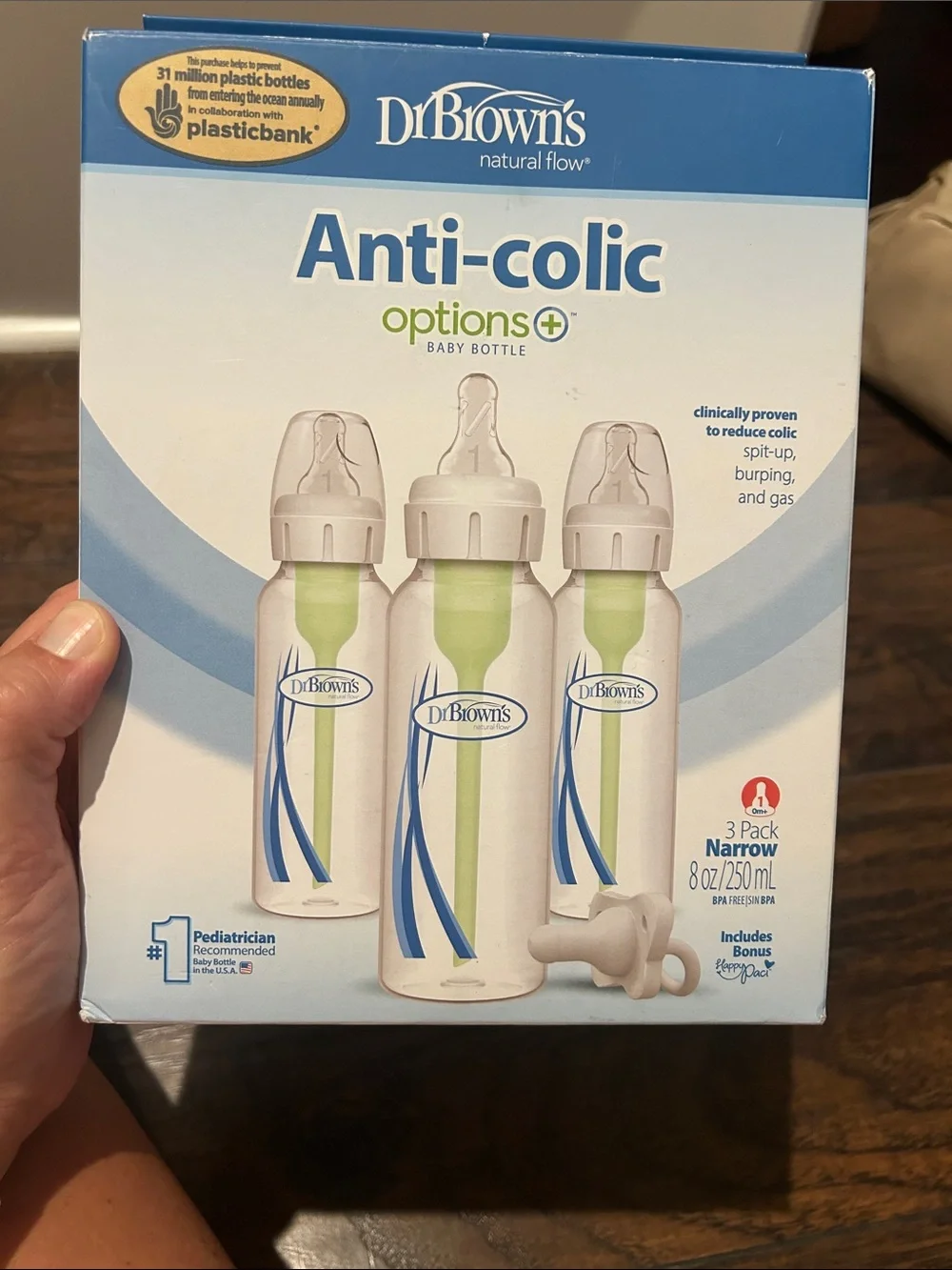 Dr. Brown's Anti-Colic Options+ Narrow Baby Bottles - Green (3 Pack)